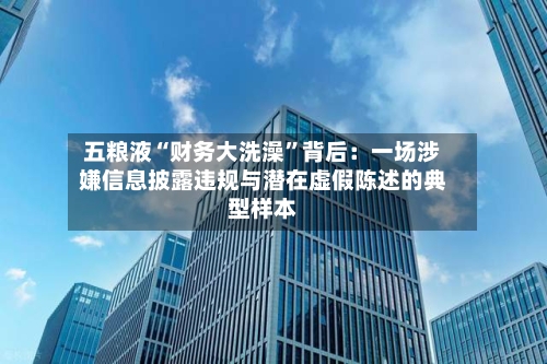 五粮液“财务大洗澡”背后：一场涉嫌信息披露违规与潜在虚假陈述的典型样本-第2张图片