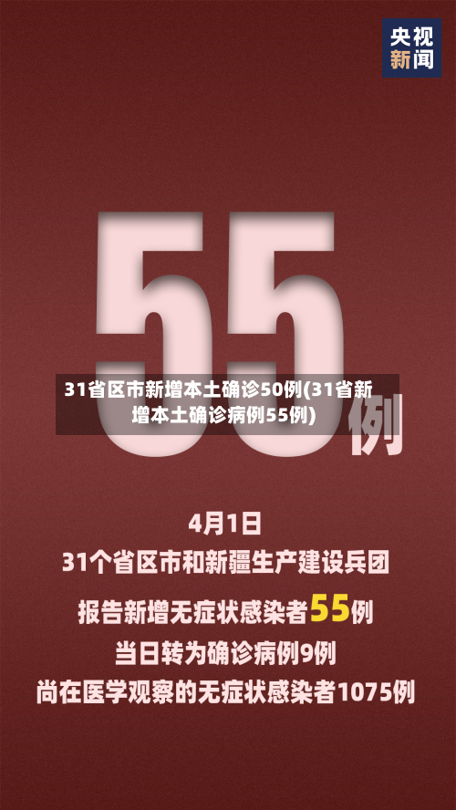 31省区市新增本土确诊50例(31省新增本土确诊病例55例)-第2张图片